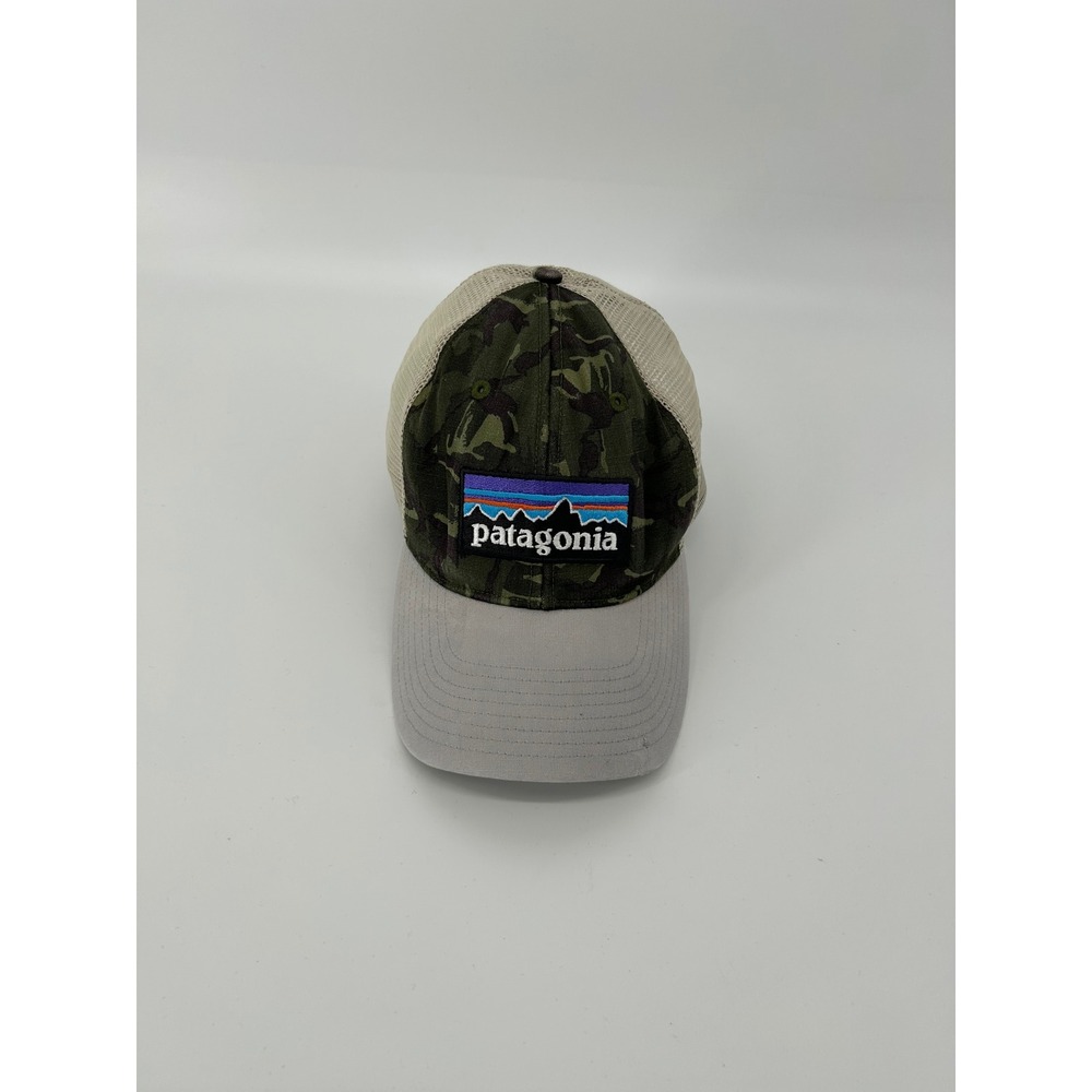Patagonia P-6 Logo Trucker Hat Camo Grey Mesh Back Snapback Cap